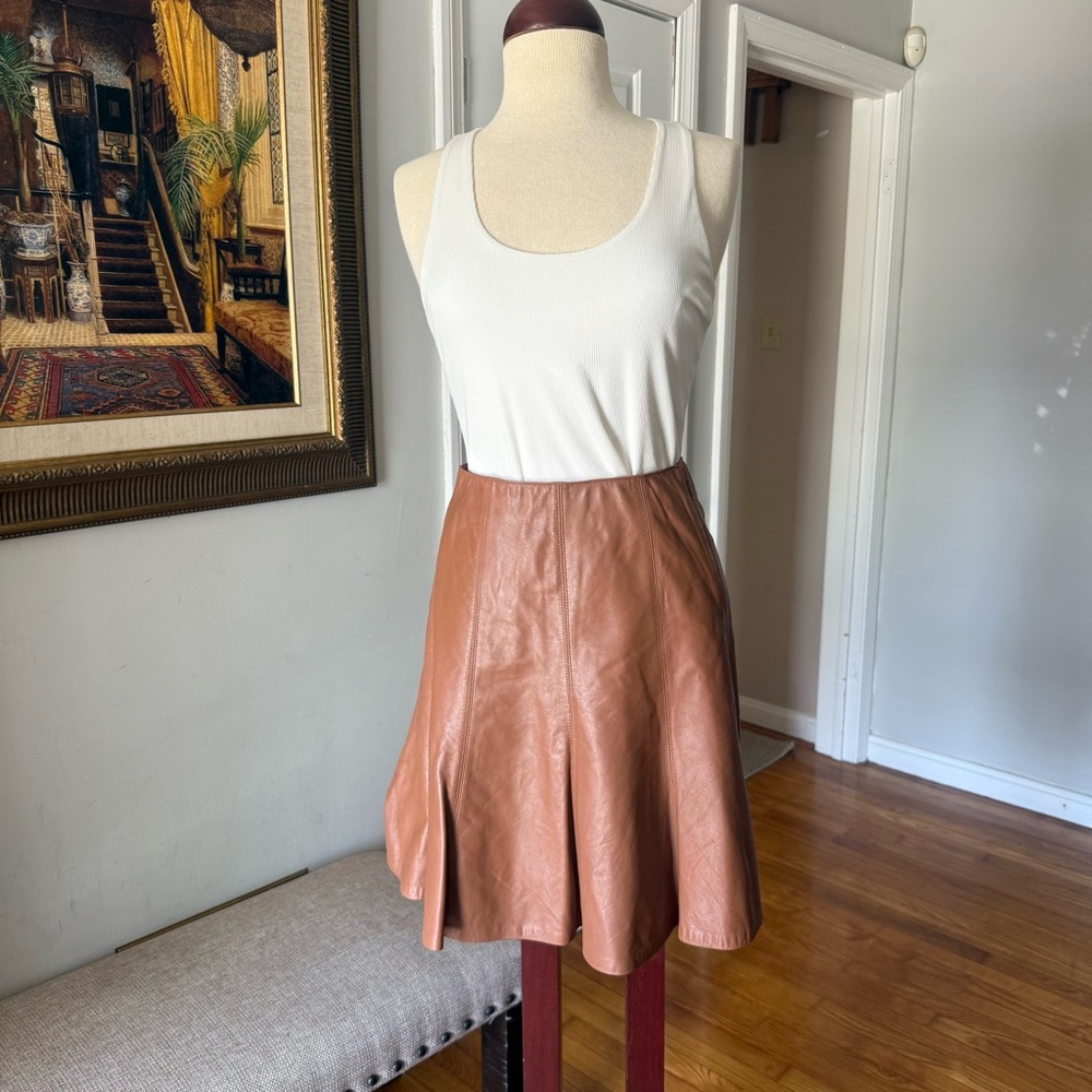 White House Black Market Brown A-Line Skirt